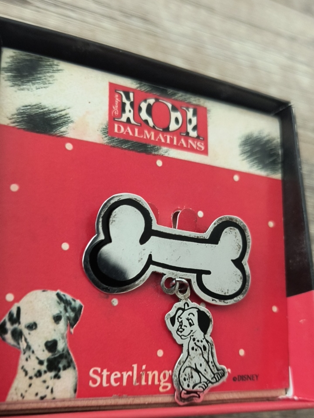 Disney 101 Damations Lucky Pin Brooch Dangle Charm Mexico 925 Sterling Silver